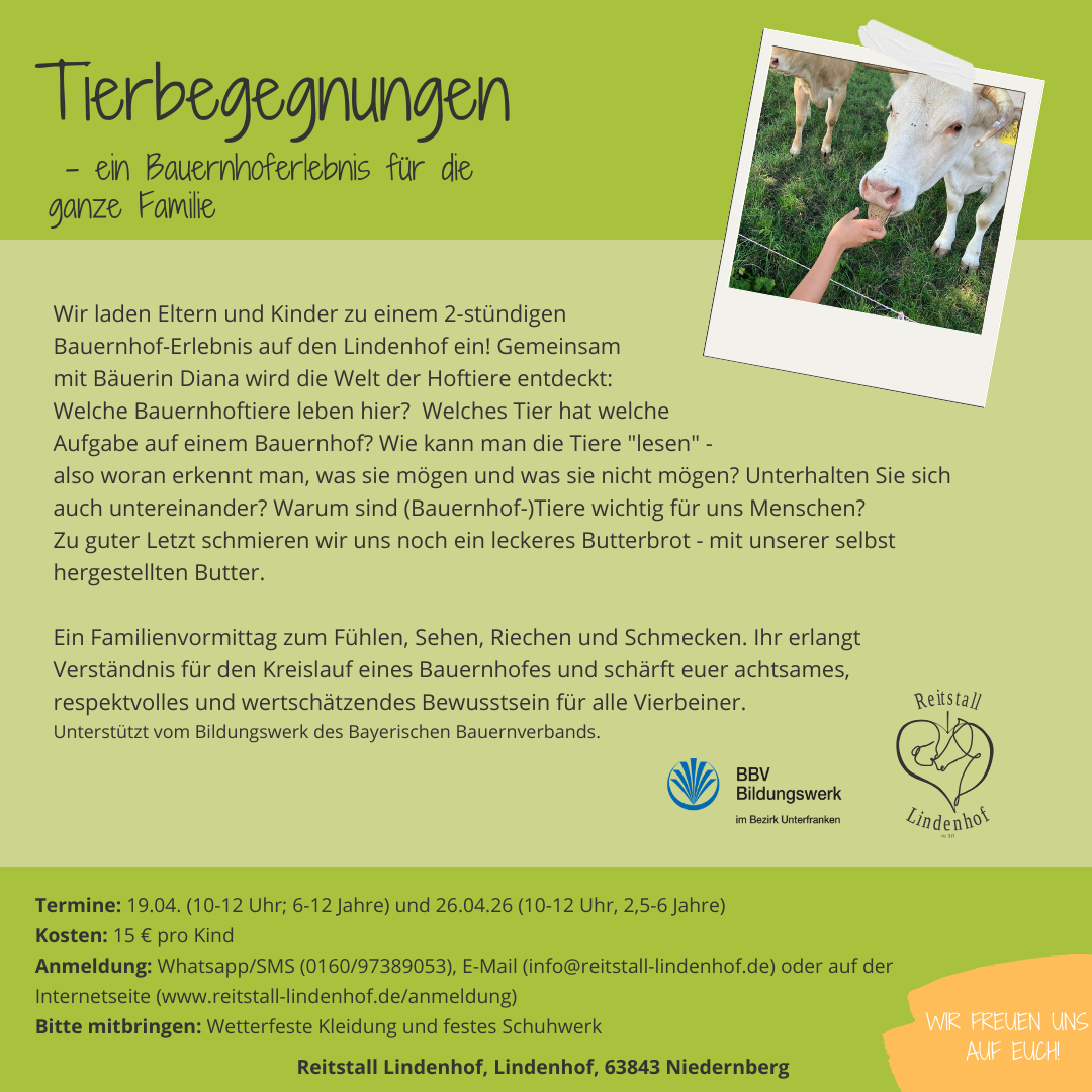 Tierbegegnungen (2,5 – 6 Jahre)